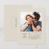 Save The Date Mini calendrier minimal moderne Enregistrer la pho (Devant / Derrière)