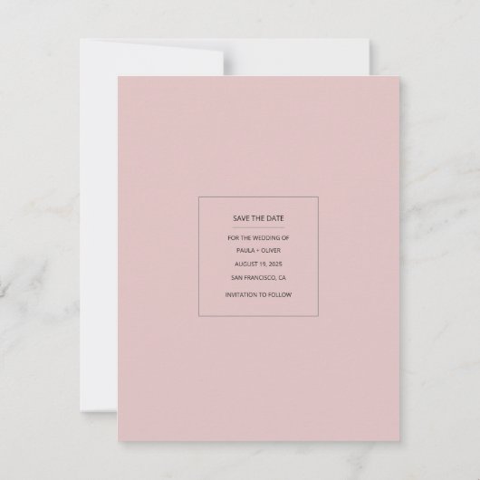 Save The Date Mini calendrier minimal moderne Enregistrer la pho (Dos)