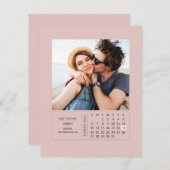 Save The Date Mini calendrier minimal moderne Enregistrer la pho (Devant / Derrière)