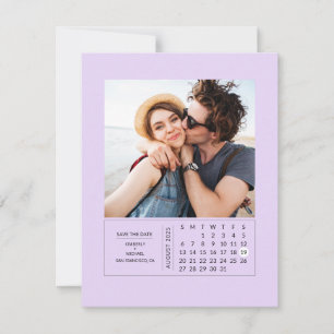 Save The Date Mini calendrier minimum moderne Enregistrer la pho