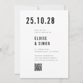 Save The Date Mini moderne Grand Gras Monogramme Photo QR Code (Devant)