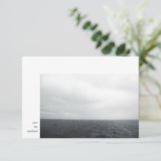 Save The Date Mini photo moderne noir blanc Mariage Week-end (Debout devant)