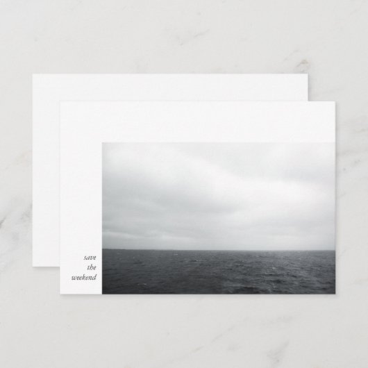 Save The Date Mini photo moderne noir blanc Mariage Week-end (Devant / Derrière)