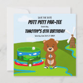 Save The Date Mini Putt Putt Anniversaire Mignon Gopher Fête Enf (Devant)