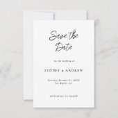 Save The Date Mini romantique chic noir et blanc photo (Devant)