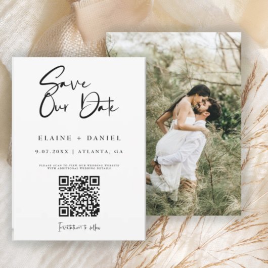 Save The Date Mini script QR Code photo