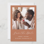 Save The Date Mini un script photo QR Code Terracotta (Devant)