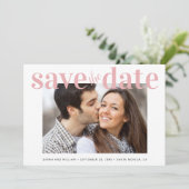 Save The Date Miniature moderne photo rose pâle (Debout devant)