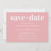 Save The Date Miniature moderne photo rose pâle (Dos)