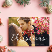 Save The Date Minimal Christmas Wedding Photo Cute Script