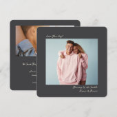 Save The Date minimal dark grey Insta Film Photo Wedding  (Devant / Derrière)