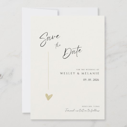 Save The Date Minimal Elegant Calligraphy Typo Wedding  (Devant)