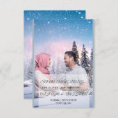 Save The Date Minimal Elegant Text & Photo Design / Wedding (Devant / Derrière)