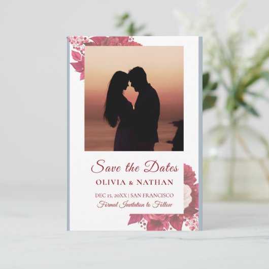 Save The Date Minimal Elegant Text & Photo Design / Wedding (Debout devant)