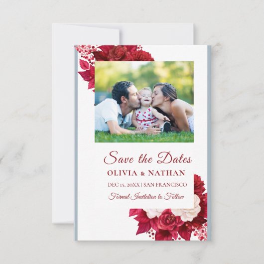 Save The Date Minimal Elegant Text & Photo Design / Wedding (Devant)