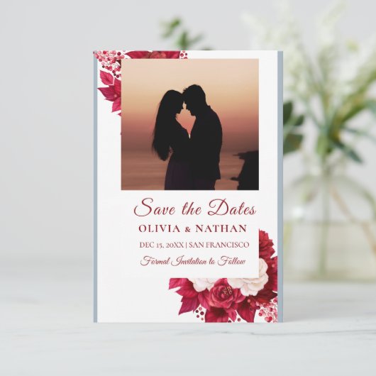 Save The Date Minimal Elegant Text & Photo Design / Wedding (Debout devant)