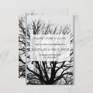 Save The Date Minimal Elegant Text & Photo Design / Wedding