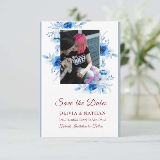 Save The Date Minimal Elegant Text & Photo Design / Wedding (Debout devant)