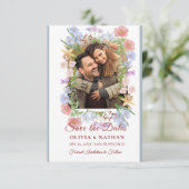 Save The Date Minimal Elegant Text & Photo Design / Wedding (Debout devant)