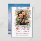 Save The Date Minimal Elegant Text & Photo Design / Wedding (Devant / Derrière)