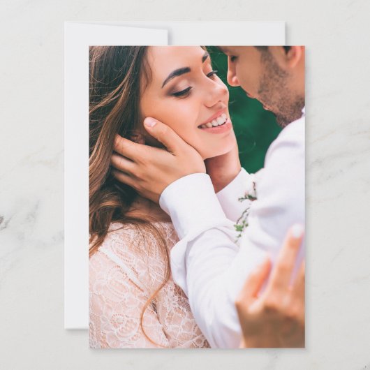 Save The Date Minimal et chic | Retour photo et Mariage de code (Dos)