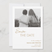 Save The Date Minimal Gold Photo Mariage moderne (Devant)