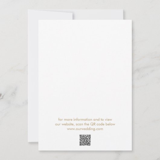 Save The Date Minimal Gold Photo Mariage moderne (Dos)