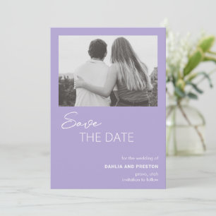 Save The Date Minimal Lilac Photo Mariage moderne