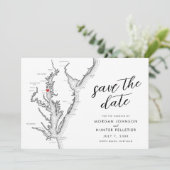 Save The Date Minimal Modern North Beach MD Wedding (Debout devant)