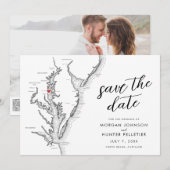 Save The Date Minimal Modern North Beach MD Wedding (Devant / Derrière)