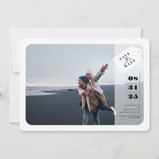 Save The Date Minimal moderne Décontracté Enregistrer la photo d (Devant)