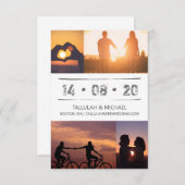 Save The Date Minimal moderne photo Collage Mariage de typograph (Devant / Derrière)