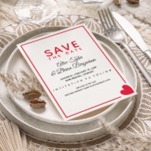 Minimal moderne Red Heart Valentine Mariage