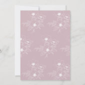 Save The Date Minimal rose Anémone Art Floral Mariage (Dos)