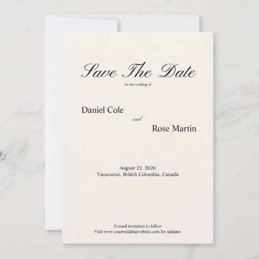 Save The Date Minimal Script Soft Simple Wedding (Devant)