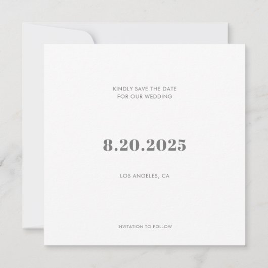 Save The Date Minimal simple de typographie de l'amphithéâtre Ma (Dos)