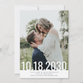 Save The Date Minimal Simple Gras Date Superposé Mariage Save Th (Devant)