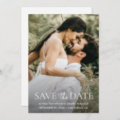 Save The Date Minimal une photo moderne code QR site mariage (Devant / Derrière)