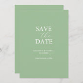 Save The Date Minimal vert de la taille moderne (Devant / Derrière)