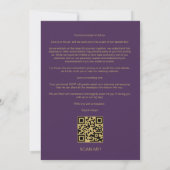 Save The Date Minimal Wedding Purple & Gold 4-Photos Collage (Dos)