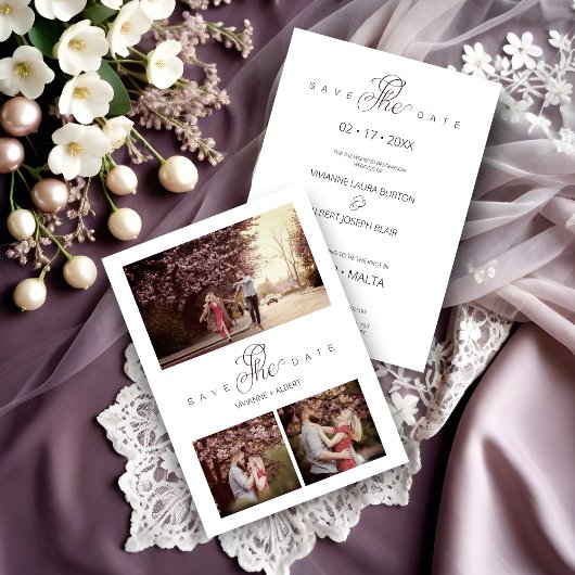 Save The Date Minimalisme dynamique 3 Collage photo Mariage mode