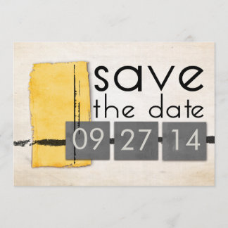 Save The Date Minimalisme moderne Gris jaune Sauvez la date