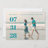 Save The Date Minimalist Aquamarine Stylish & Fun Wedding Photo  (Devant)