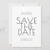 Save The Date Minimalist Back & White Wedding | Photo & QR Code (Devant)