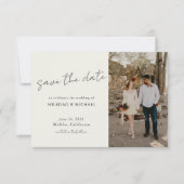 Save The Date Minimalist Casual Script Photo Wedding (Devant)