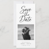 Save The Date Minimalist Elegant Script Photo Wedding Bookmark (Devant)