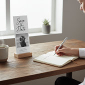 Save The Date Minimalist Elegant Script Photo Wedding Bookmark