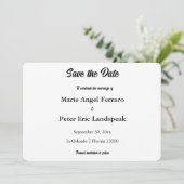 Save The Date Minimalist Elegant Typography Black & White (Debout devant)