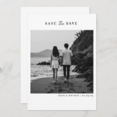 Save the date - minimalist elegant with photo (Voorkant / Achterkant)