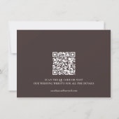 Save The Date Minimalist Fall Brown Script Wedding QR Code (Dos)